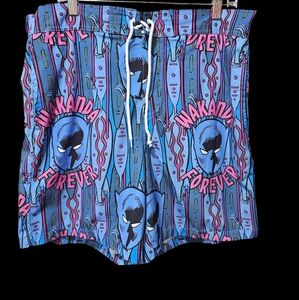 Mens Wakanda Forever Blue Swim‎ Shorts Trunks Size XL